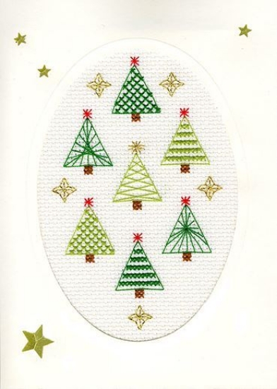 Picture of Christmas Forest - Christmas Card Cross Stitch Kit by Bothy Threads