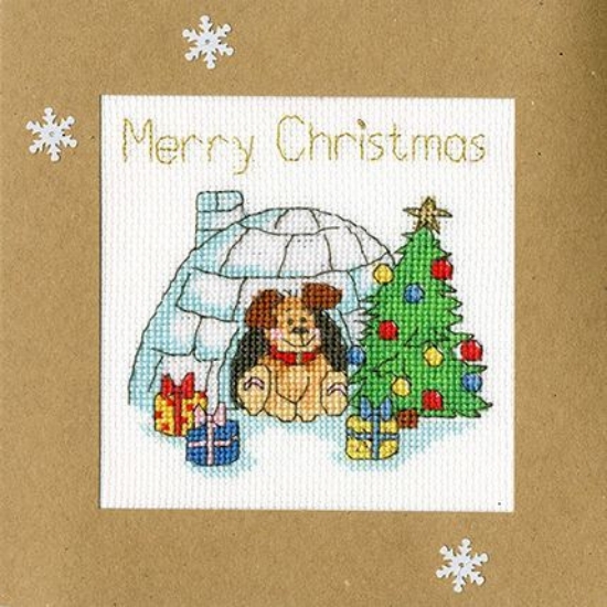 Picture of Winter Woof - Christmas Card Cross Stitch Kit by Bothy Threads