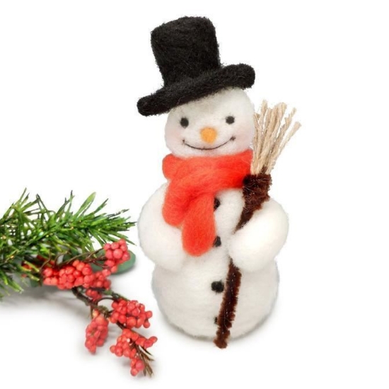 Picture of Festive Jolly Snowman Needle Felting Kit