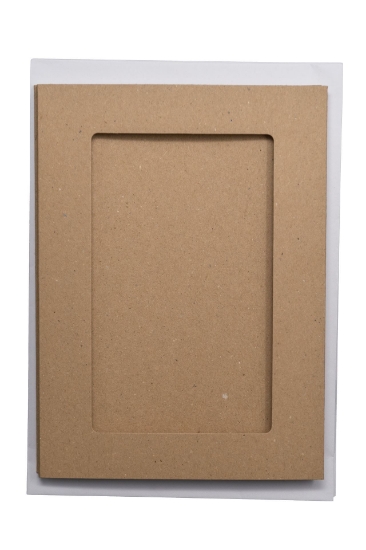 Picture of Rectangular Aperture A5 Cards - Kraft Brown (Pack Of 4)