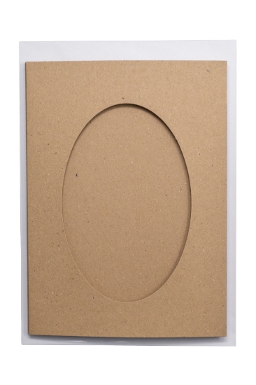Picture of Oval Aperture A5 Cards - Kraft Brown (Pack Of 4)