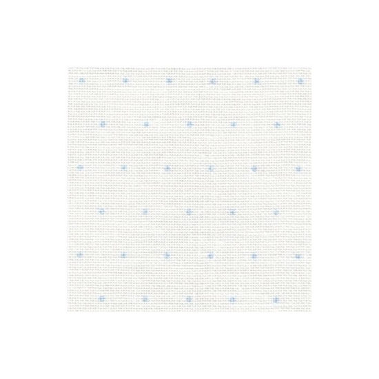 Picture of Zweigart White With Blue Dots 28 Count Cashel Linen Evenweave (1129)
