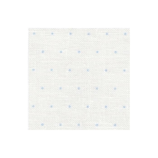 Picture of Zweigart White With Blue Dots 28 Count Cashel Linen Evenweave (1129)