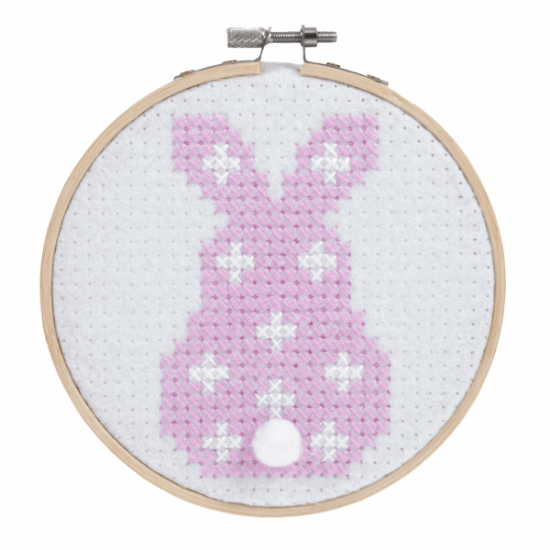 Picture of Bunny Felt Cross Stitch With Hoop