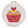 Picture of Cupcake Cross Stitch With Hoop