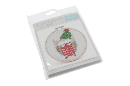 Picture of Owl Cross Stitch With Hoop