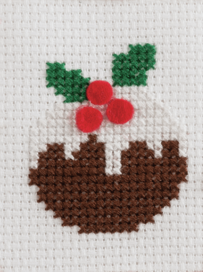 Picture of Christmas Pudding Cross Stitch Card