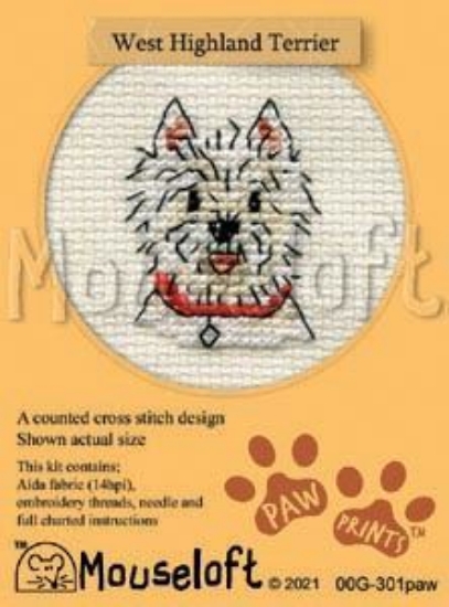 Picture of Mouseloft "West Highland Terrier" Paw Prints Cross Stitch Kit
