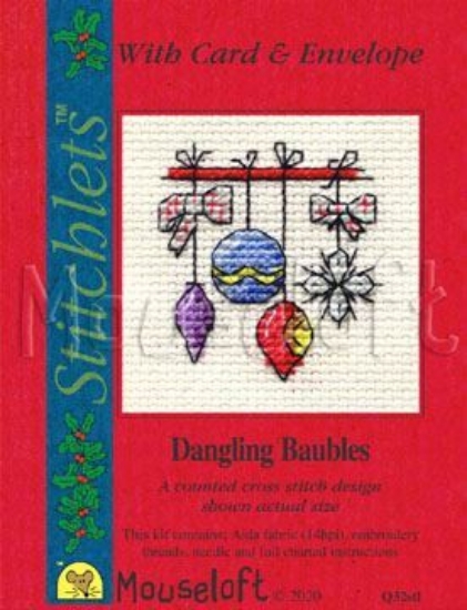 Picture of Mouseloft "Dangling Baubles" Christmas Cross Stitch Kit With Card