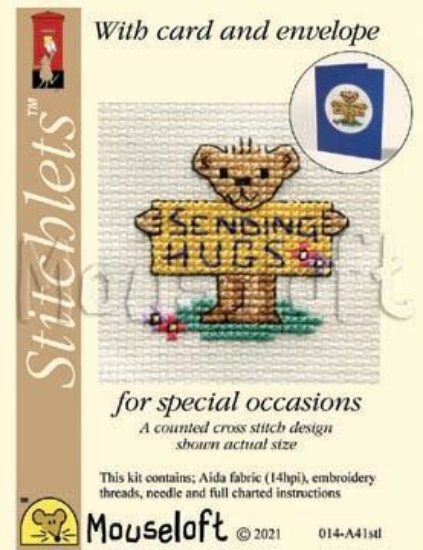 Picture of Mouseloft "Sending Hugs" Card Occasions Stitchlets Cross Stitch Kit With Card