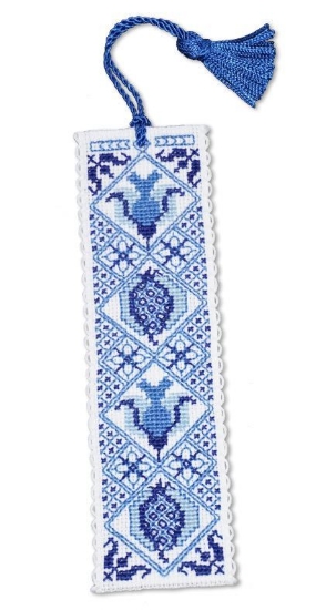 Picture of Delft Blue Bookmark Cross Stitch Kit