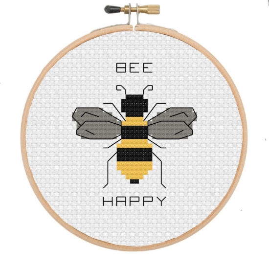 Picture of Bee Happy 3" Cross Stitch Kit by Sew Sophie Crafts