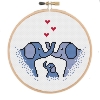 Picture of Elephant Family 6" Cross Stitch Kit by Sew Sophie Crafts