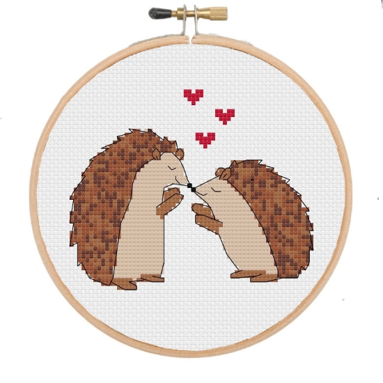 Picture of Hedgehog Kisses 6" Cross Stitch Kit by Sew Sophie Crafts