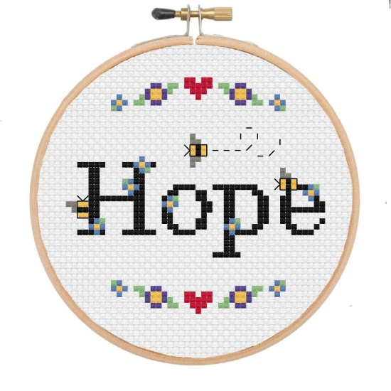 Picture of Hope 4" Cross Stitch Kit by Sew Sophie Crafts