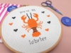 Picture of You're my Lobster 6" Cross Stitch Kit by Sew Sophie Crafts