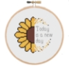 Picture of Today is a New Day 6" Cross Stitch Kit - Sunflower by Sew Sophie Crafts