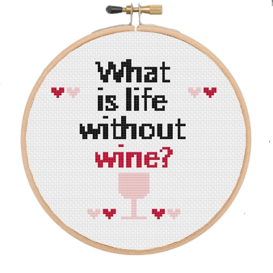 Picture of Wine Lover 6" Cross Stitch Kit by Sew Sophie Crafts