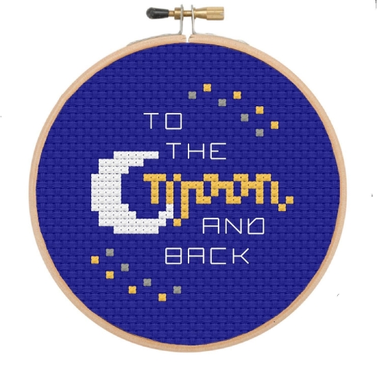 Picture of To The Moon and Back 3" Cross Stitch Kit by Sew Sophie Crafts