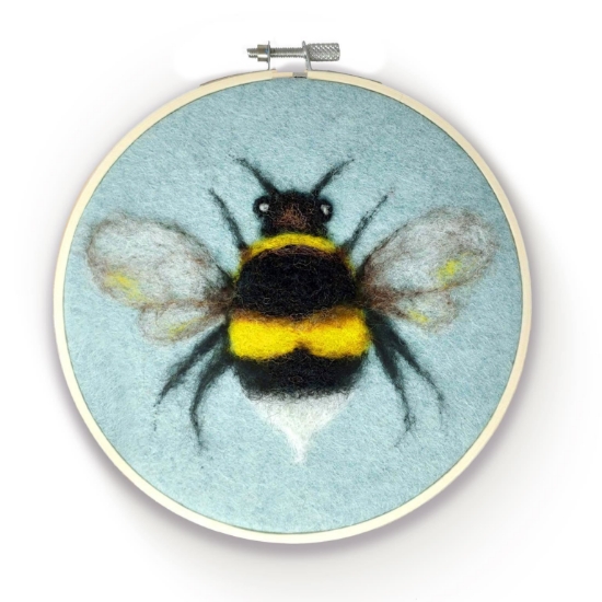 Picture of Bee in a Hoop Needle Felting Kit