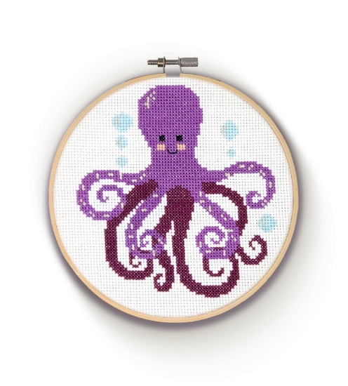 Picture of Purple Octopus Cross Stitch Kit