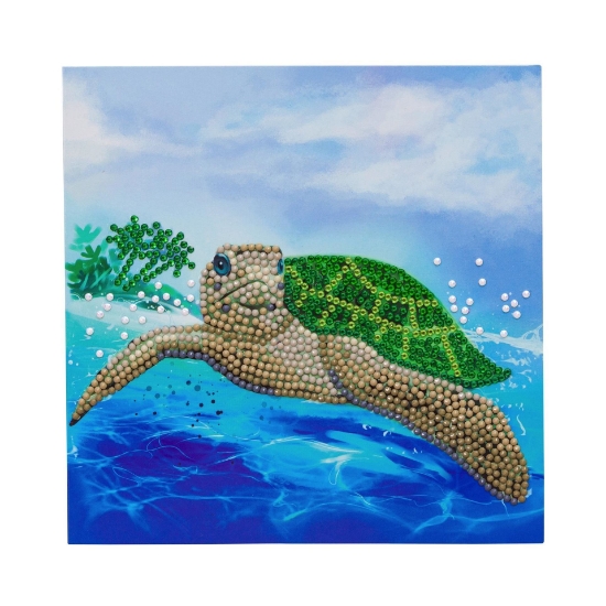 Picture of Turtle Paradise, 18x18cm Crystal Art Card