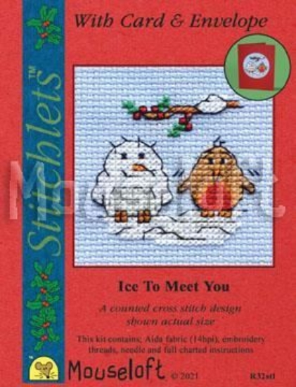 Picture of Mouseloft "Ice To Meet You" Christmas Cross Stitch Kit With Card