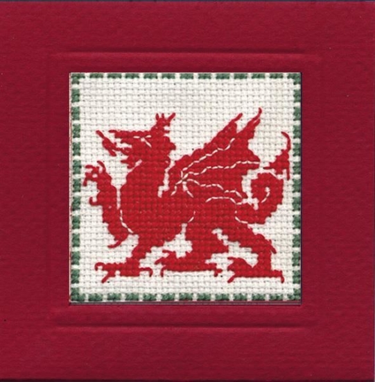 Picture of Welsh Dragon Miniature Card Cross Stitch Kit