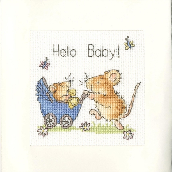 Picture of Hello Baby Greetings Card Cross Stitch Kit by Bothy Threads
