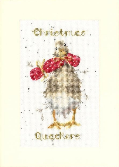 Picture of Christmas Quackers Christmas Card Cross Stitch Kit by Bothy Threads