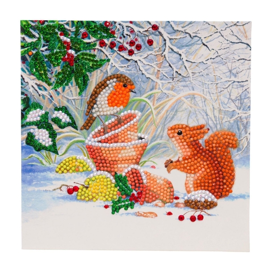 Picture of Winter Friends , 18x18cm Crystal Art Card