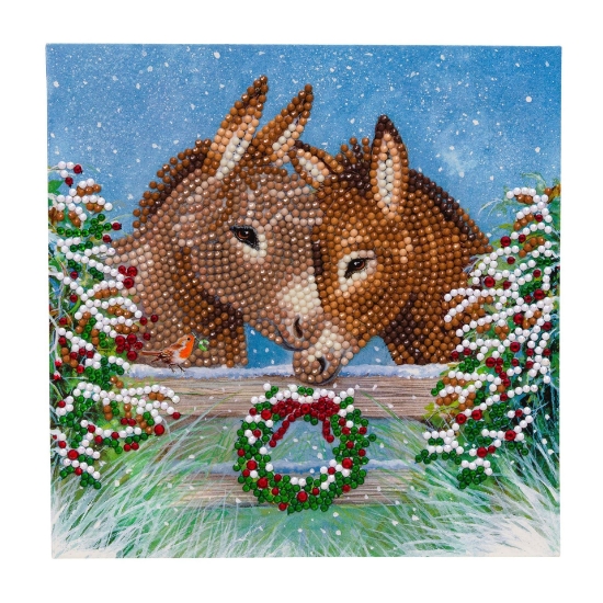 Picture of Donkey Love , 18x18cm Crystal Art Card
