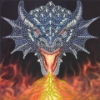 Picture of Dragon Fire Head , 18x18cm Crystal Art Card