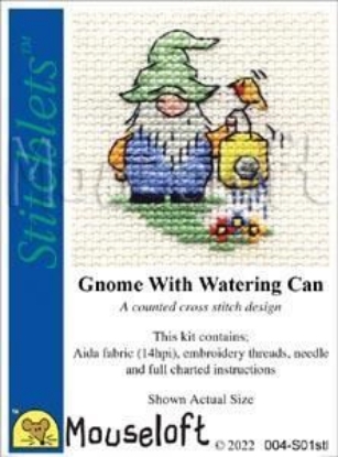 Picture of Mouseloft "Gnome With Watering Can" Stitchlets Cross Stitch Kit