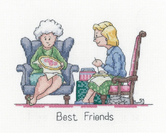 Picture of Best Friends - 14 ct Aida Golden Years Cross Stitch Kit