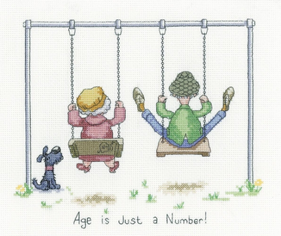 Picture of Just a Number - 14 ct Aida Golden Years Cross Stitch Kit