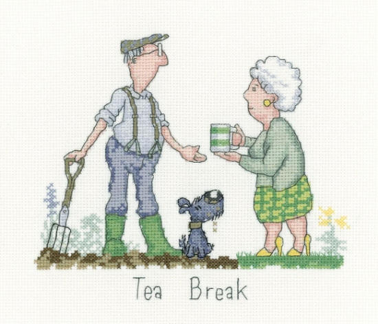 Picture of Tea Break - 14 ct Aida Golden Years Cross Stitch Kit