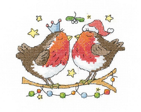 Picture of Christmas Kiss - 14 ct Aida Simply Heritage Cross Stitch Kit