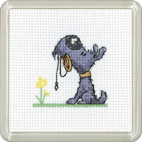 Picture of Walkies - 14ct Aida Simply Heritage Coaster Cross Stitch Kit