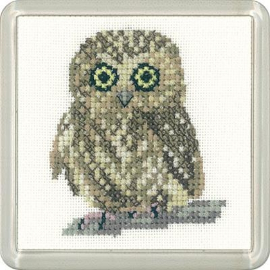 Picture of Owl - Little Friends Coaster Cross Stitch Kit
