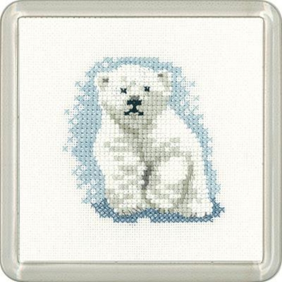 Picture of Polar Bear - Little Friends Coaster Cross Stitch Kit