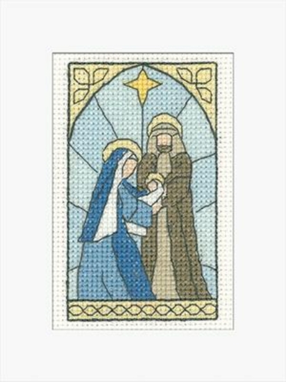 Picture of Nativity - Stained Glass Christmas Card Cross Stitch Kit