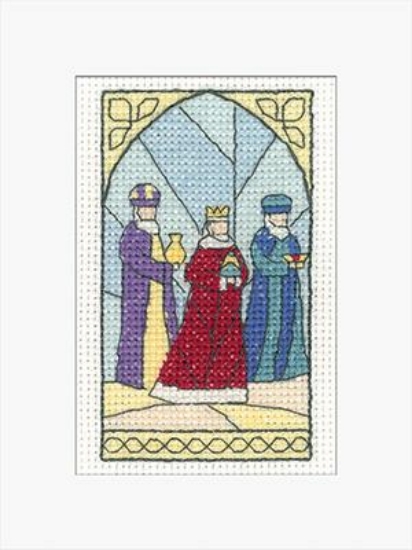 Picture of Wise Men - Stained Glass Christmas Card Cross Stitch Kit