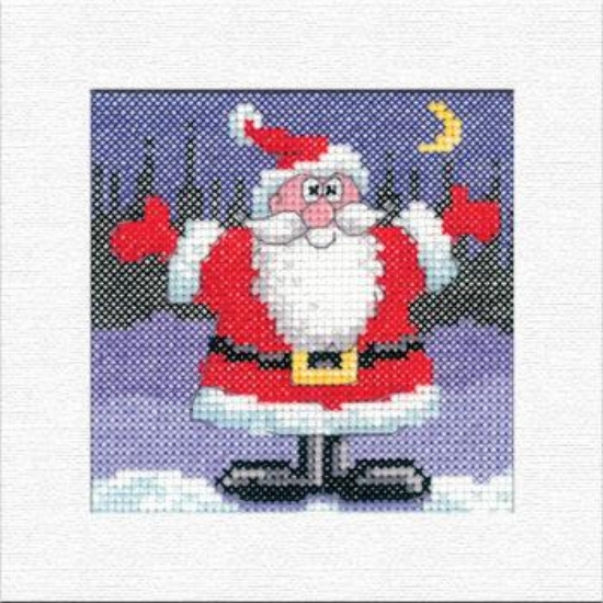 Picture of Santa - Christmas Card Karen Carter Cross Stitch Kit