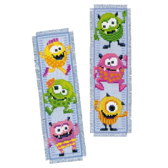 Picture of Little Monsters Bookmark Cross Stitch Kit: Set of 2