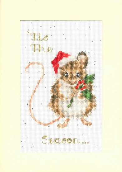 Picture of Tis The Season Christmas Card Cross Stitch Kit by Bothy Threads