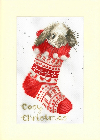 Picture of Cosy Christmas Christmas Card Cross Stitch Kit by Bothy Threads