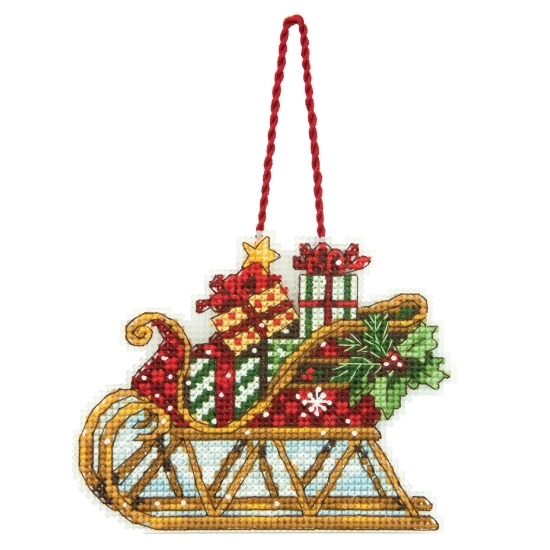 Picture of Sleigh Ornament Cross Stitch Kit