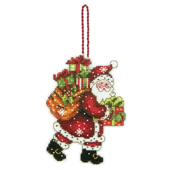 Picture of Santa with Bag Ornament Cross Stitch Kit