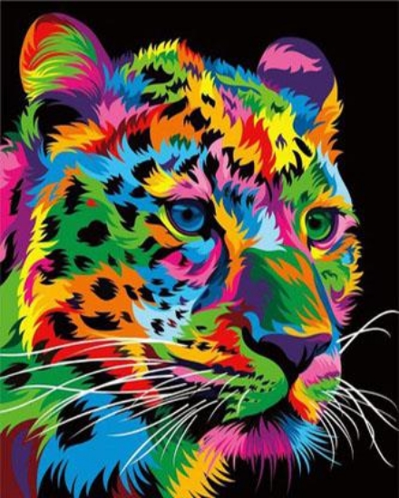 Picture of Panther Pop Art Printed Cross Stitch Kit by Figured Art